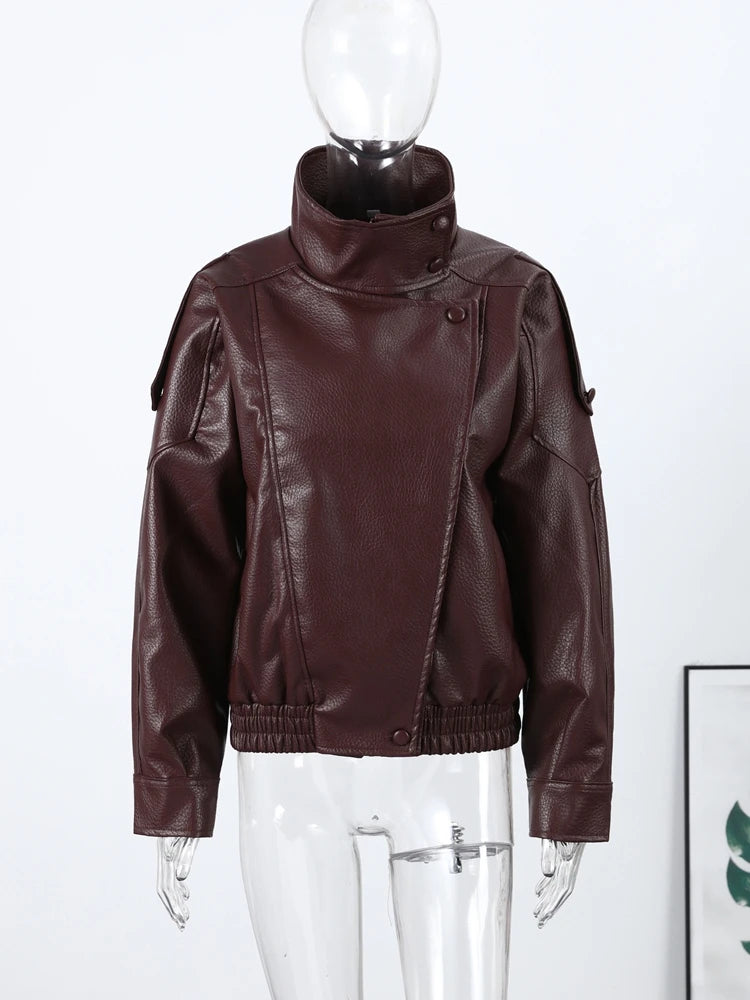 2026 Spring Women's Faux Leather Jacket
