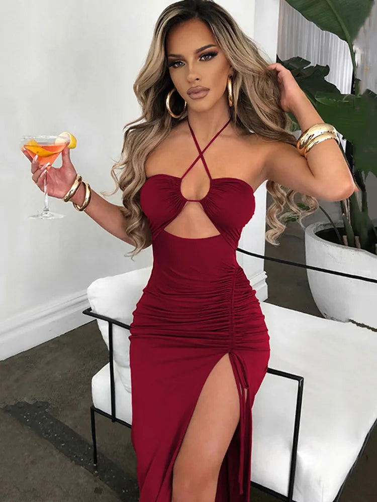 Ärmellose sexy Damen-Midikleider, rückenfrei, schmal, für Nachtclub-Partys, Damenkleid, figurbetont, elegante Kleider für Damen