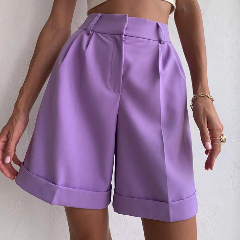 Hirsionsan High Waist Shorts Women Pants