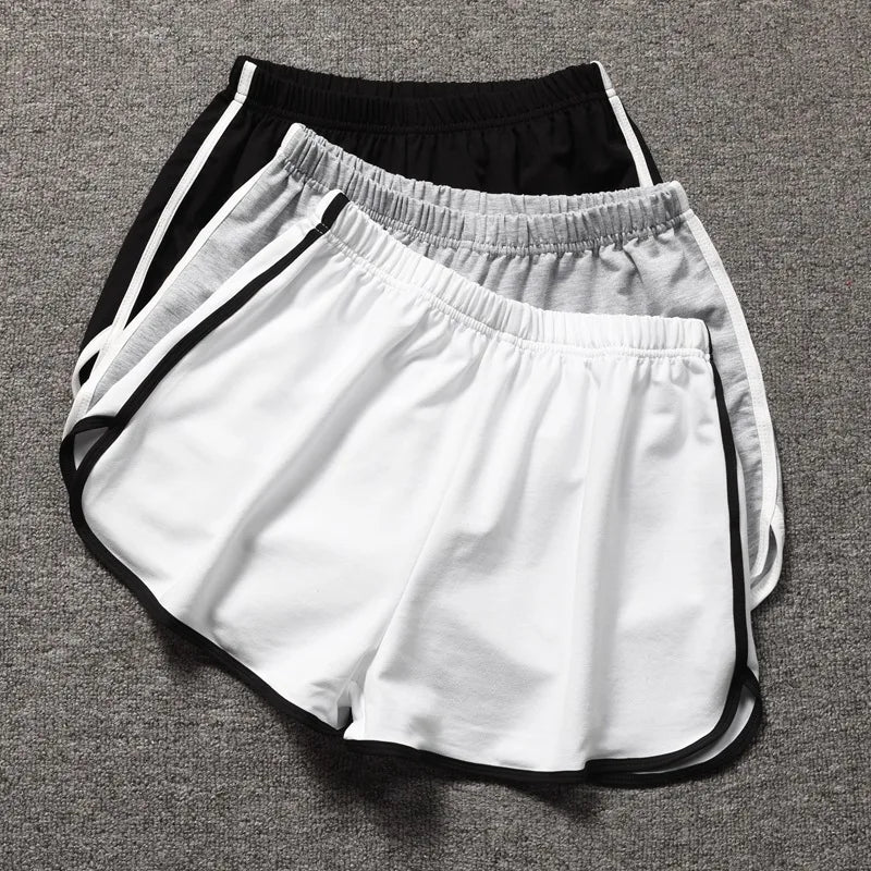 Damen gestreifte lässige Shorts koreanischer Harajuku-Stil locker kombinierbare Sport-Shorts Sommer Mode schlichte Yoga dünne Mini-Shorts weiblich
