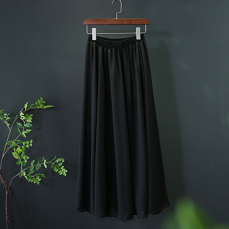 Chic Mid-Length Beach Chiffon Skirt