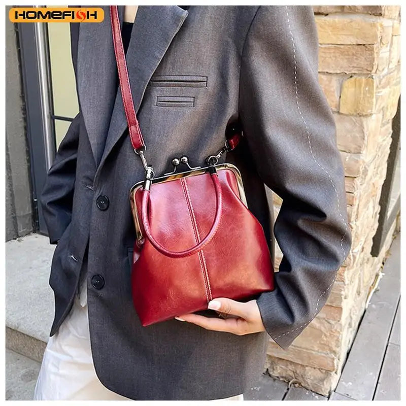 HOMEFISH Vintage Style Leather Handbag