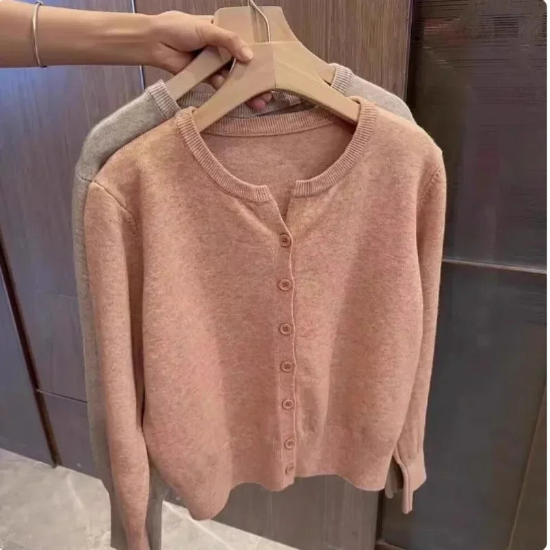 2026 Neue Mode Damen Fleece Strick Locker Kurz Kaschmir Pullover Rundhals Warm Koreanischer Lässiger Damen Pullover Top Kleidung