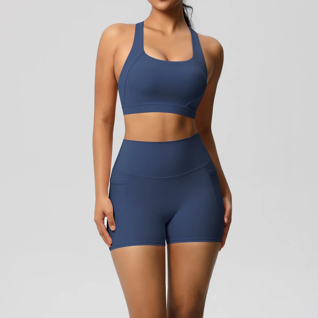 2PCS Sportswear With Pocketed Yoga Set Leggings
