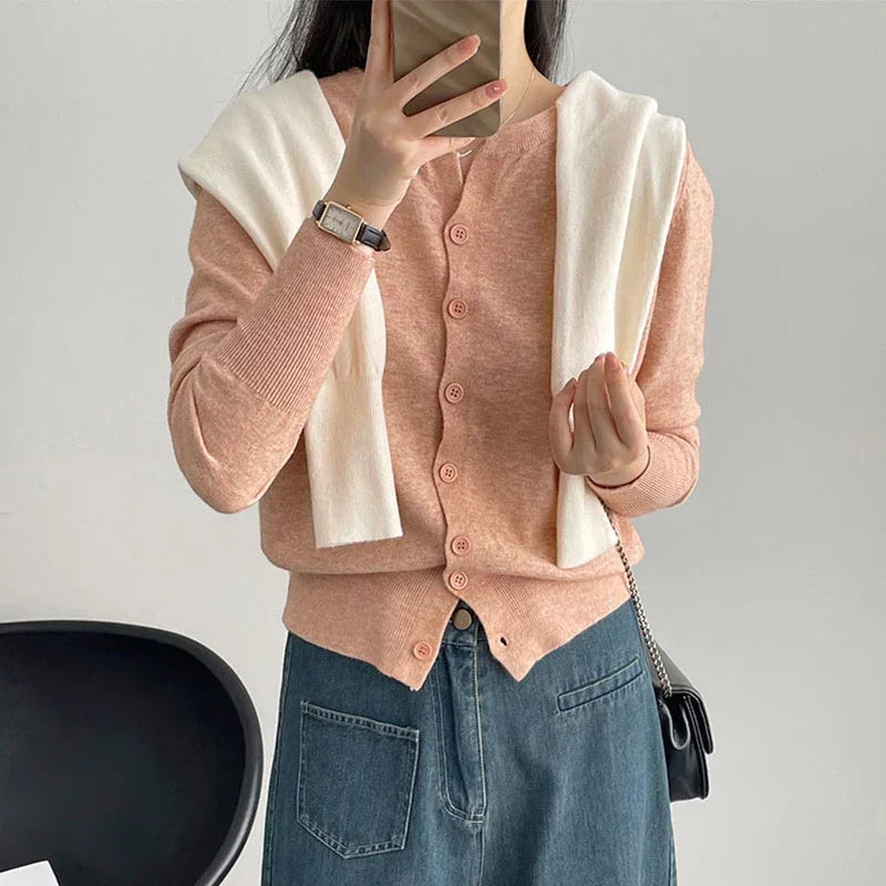 2026 Neue Mode Damen Fleece Strick Locker Kurz Kaschmir Pullover Rundhals Warm Koreanischer Lässiger Damen Pullover Top Kleidung