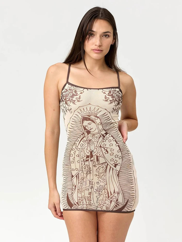 Nibber hochelastisches Kleid Damen Kunstdruck tiefer Ausschnitt durchsichtig figurbetont sexy Mitternacht Sommer neuer Trend schick Hottie Mini Bodycon