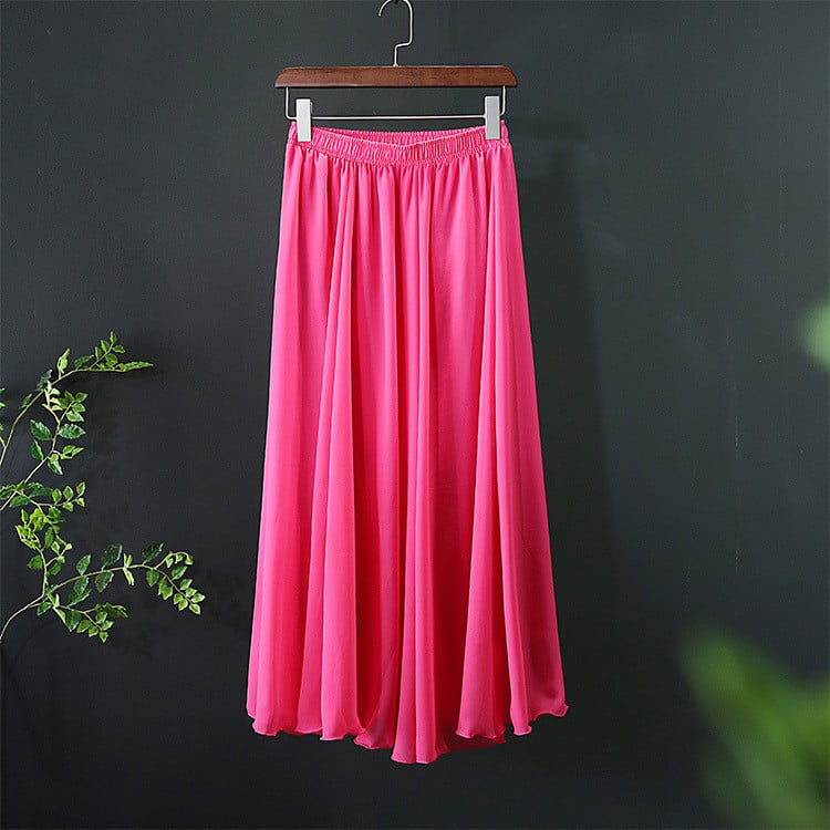 Chic Mid-Length Beach Chiffon Skirt