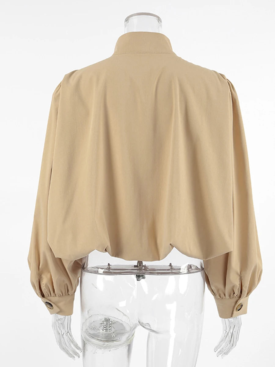 VGH Fashionable Khaki Coat for Women Jacket
