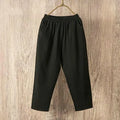 Summer Casual Loose Elastic Waist Cotton Trousers