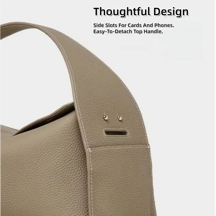 Detachable Shoulder Strap Leather Handbag