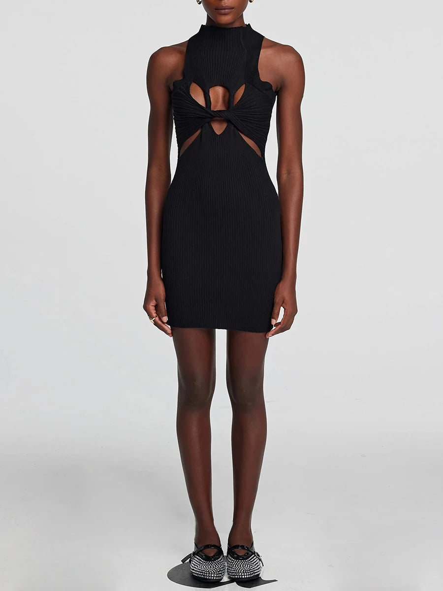VGH Slimming Hollow Out Short Dress for Women