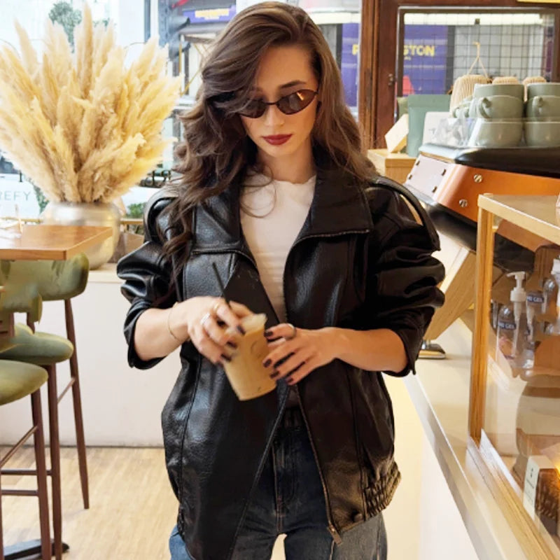 HXAO Women's Jacket Leather Jackets