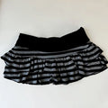 2026 Sommer Neue Damenmode Y2K Grunge Schwarz-Grau Gestreifter Rüschen-Minirock Hoher Bund Elastischer Bund Enger A-Linien-Rock