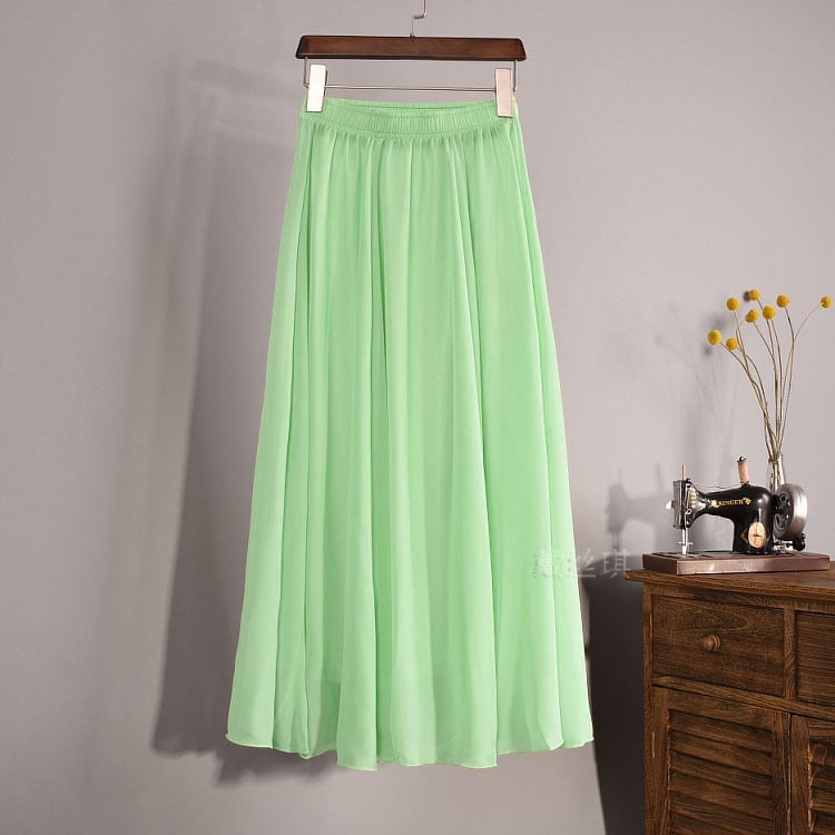 Chic Mid-Length Beach Chiffon Skirt