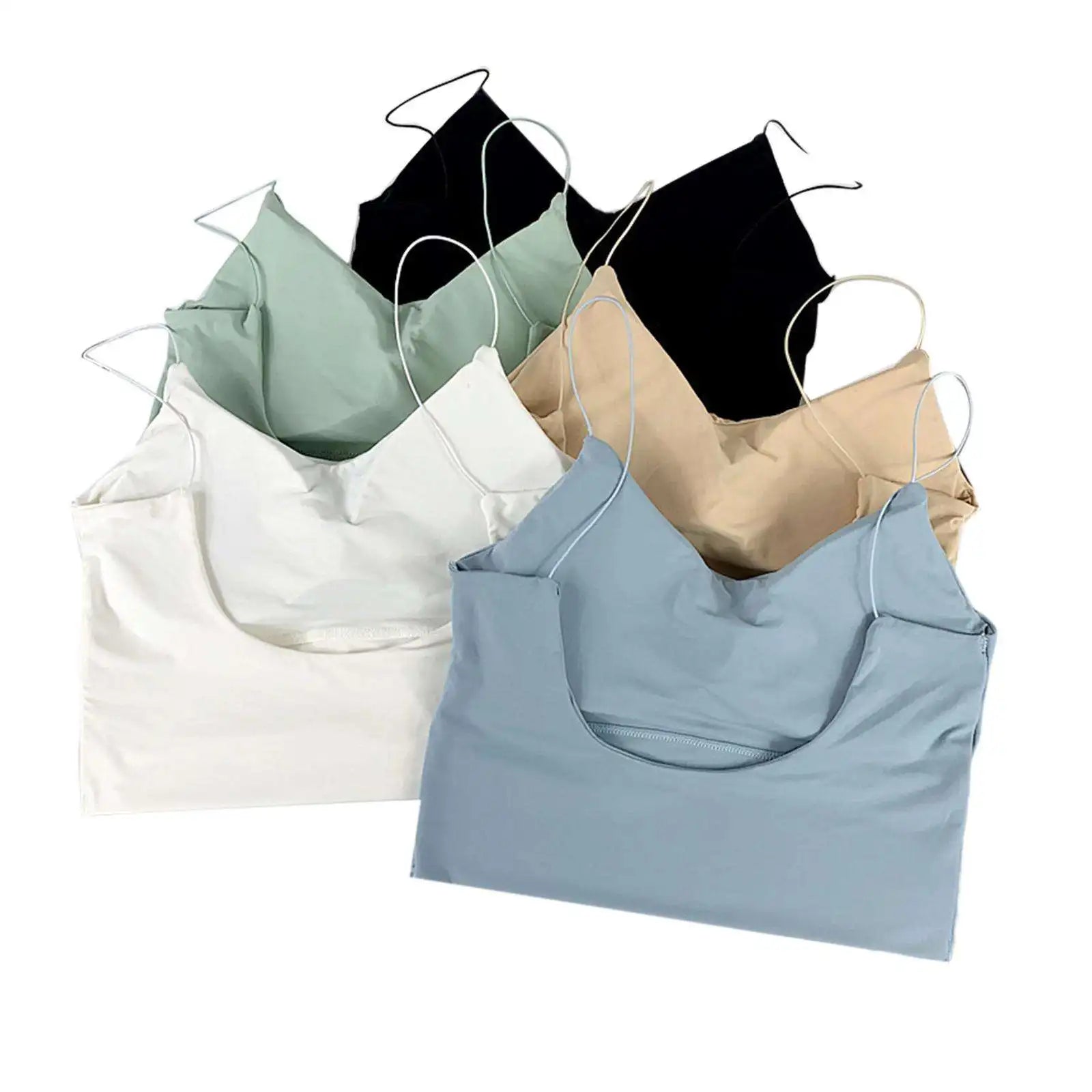 1x Damen Sexy Unifarbene Camisole Eisseide Tube Nahtloses Sport-Tanktop Kabellose Unterwäsche Gepolsterter BH Bralette Weste