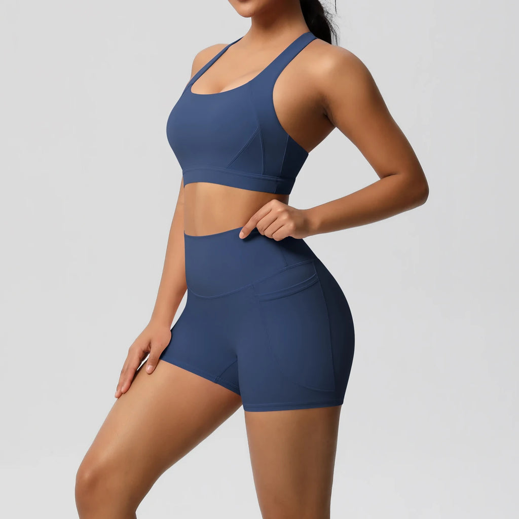 2PCS Sportswear With Pocketed Yoga Set Leggings