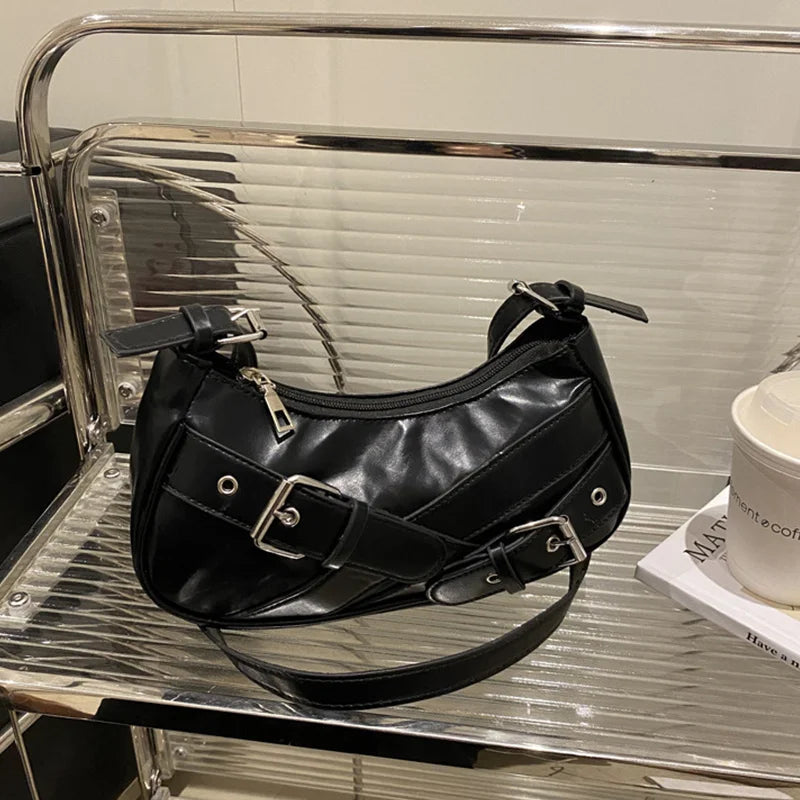 Y2K Vintage PU Leather Shoulder Bag