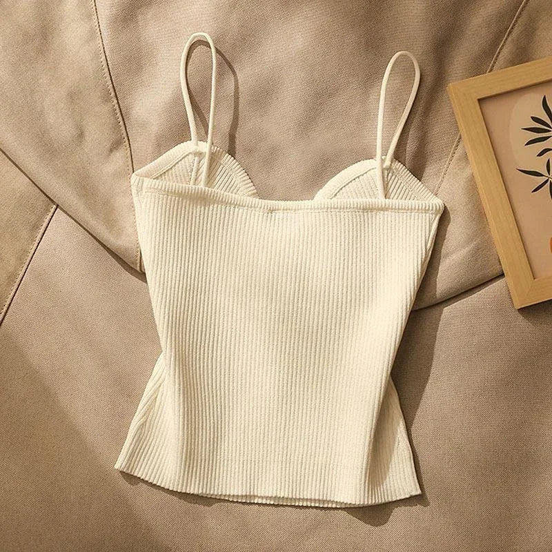 Slim Fit T-Shirt No Chest Pad Short Tank Tops