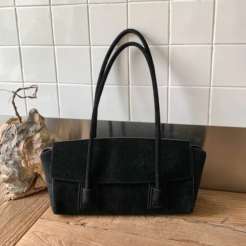 Vintage Suede Shoulder Bag Korean