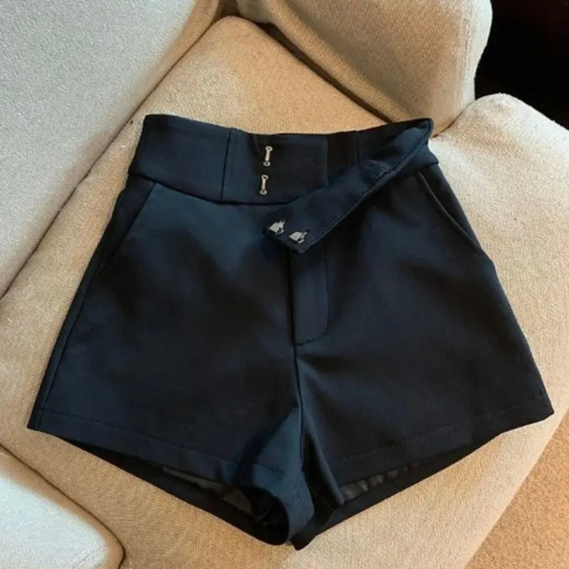 Damen-Shorts Mooyufon Schwarze Shorts Damen Harajuku Eleganz High Waist Shorts A-Linie Slim Casual Hot Girl Straight Pants Sexy
