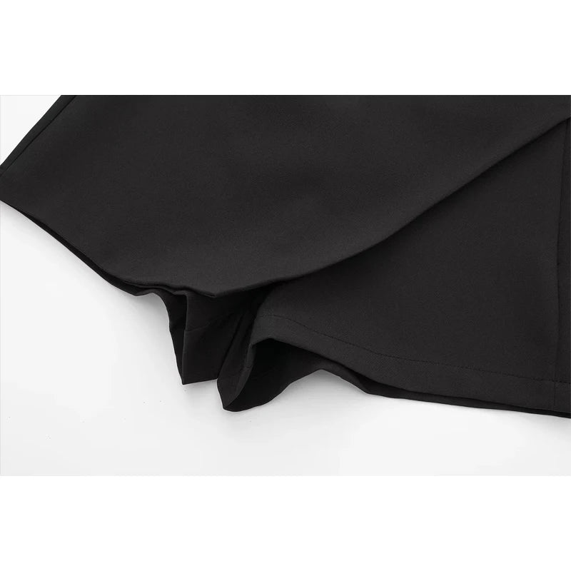 DAMEN Damen-Shorts Fashion High-Waist-Shorts Röcke Damen Reißverschluss Asymmetrische Röcke Shorts 2025 Sommer Schwarz Weiß Mini-Shorts