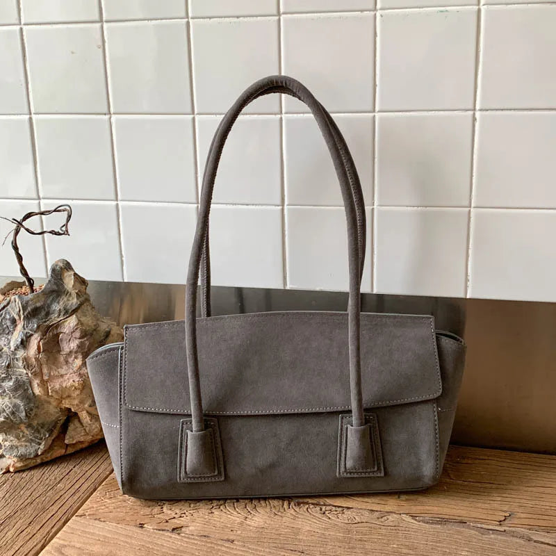 Vintage Suede Shoulder Bag Korean
