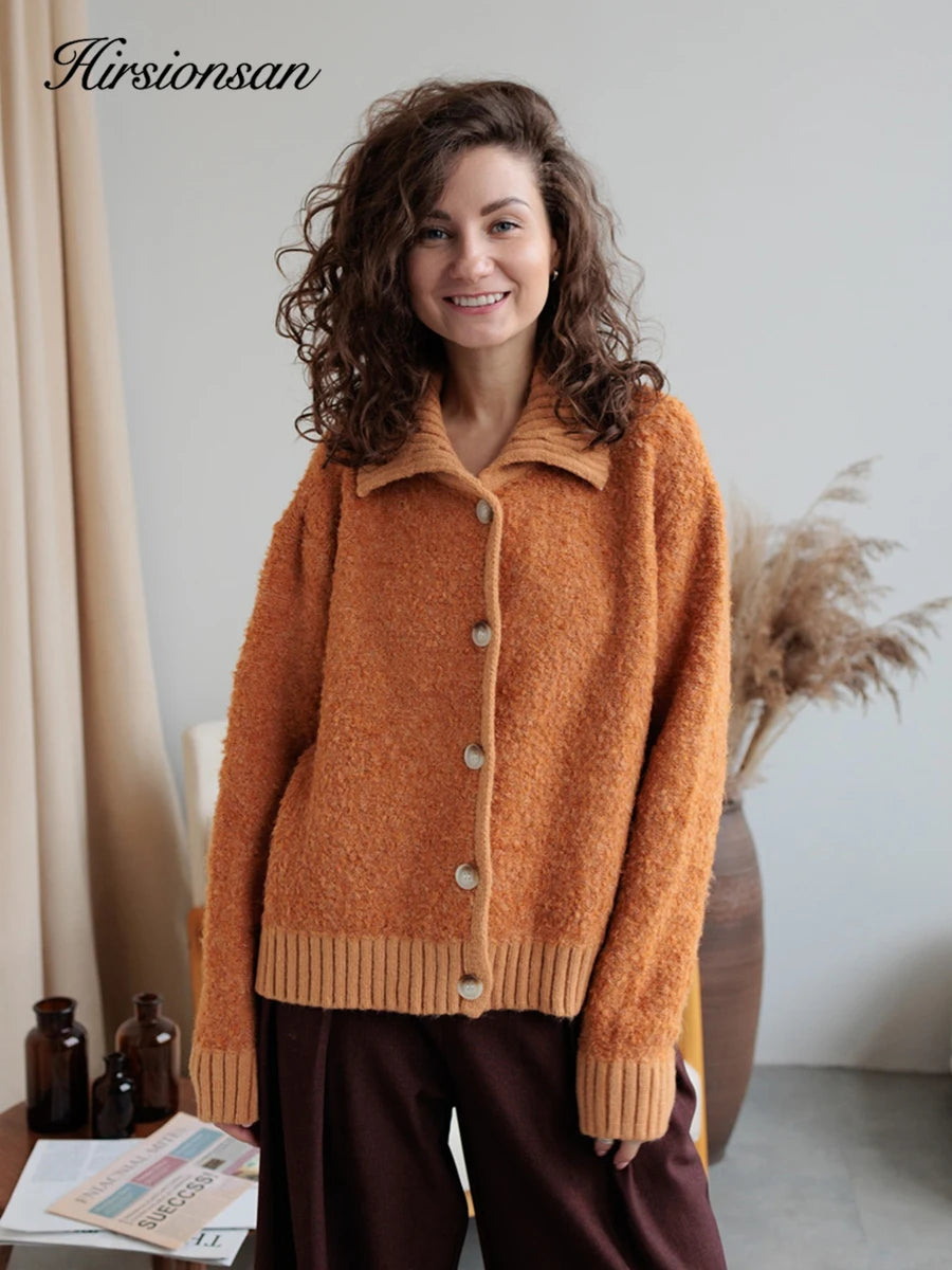 Hirsionsan Elegant Long Sleeve Sweater Women