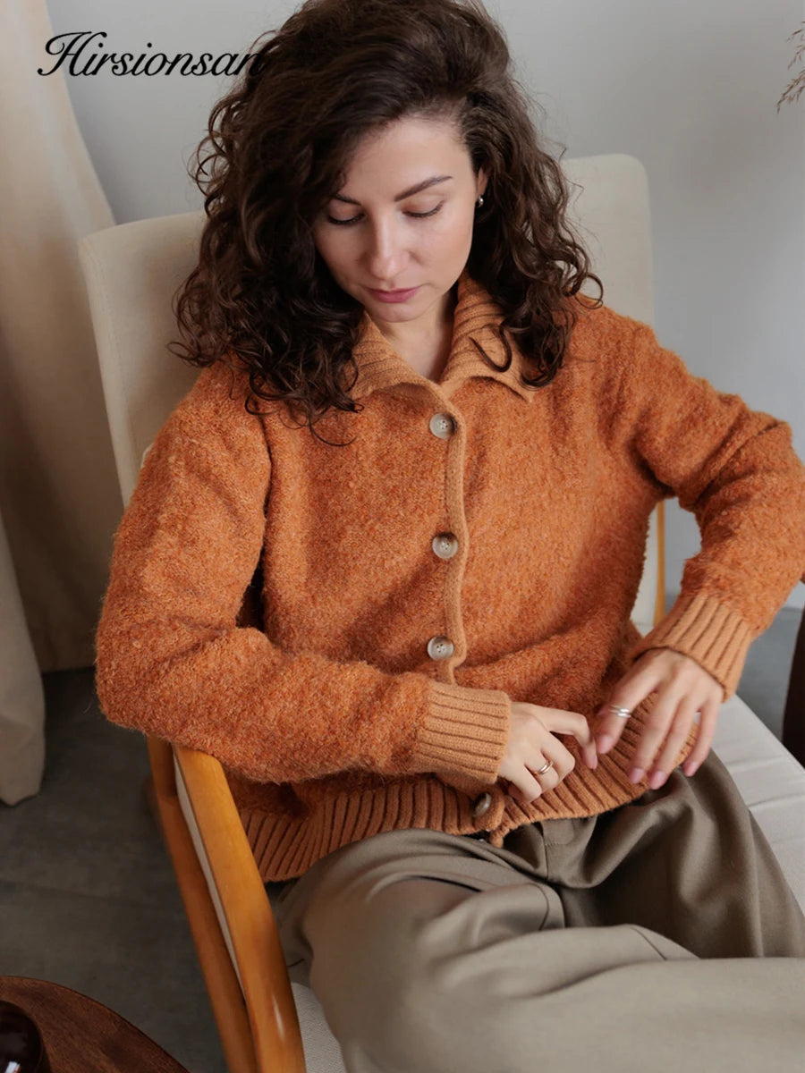 Hirsionsan Elegant Long Sleeve Sweater Women