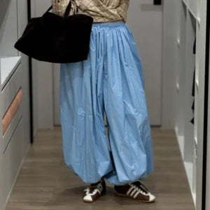 Cotton Loose Lantern Style Wide Leg Pants