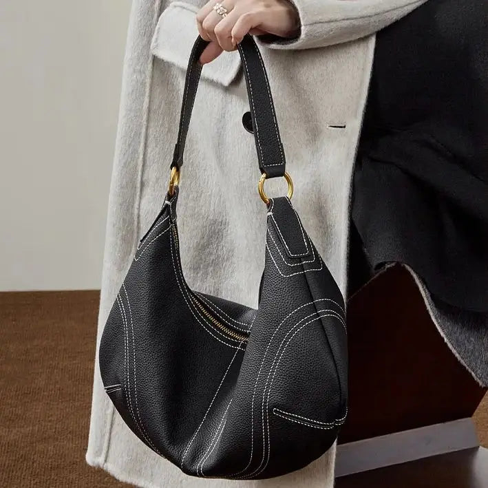 Large Capacity Shoulder Leather Bag
