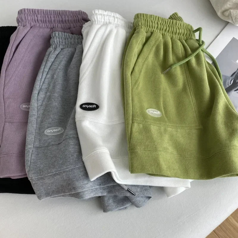 2026 Damen Bequeme lockere weite Hose mit Kordelzug A-Hose Schmale Taille Slim Fit Lässige Sportshorts für Zuhause Vielseitig Neu