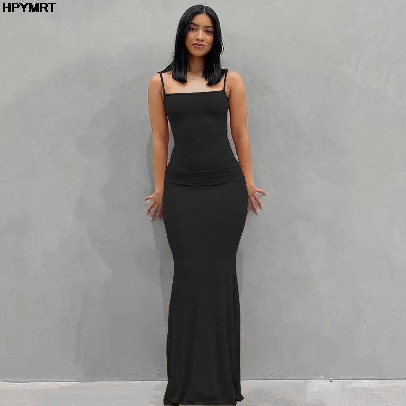 Satin-Neckholder-Kleid ärmellos rückenfrei schmal geschnitten sexy Maxikleid 2022 Frühling Damen Party Y2K figurbetonte elegante Kleider Damenbekleidung