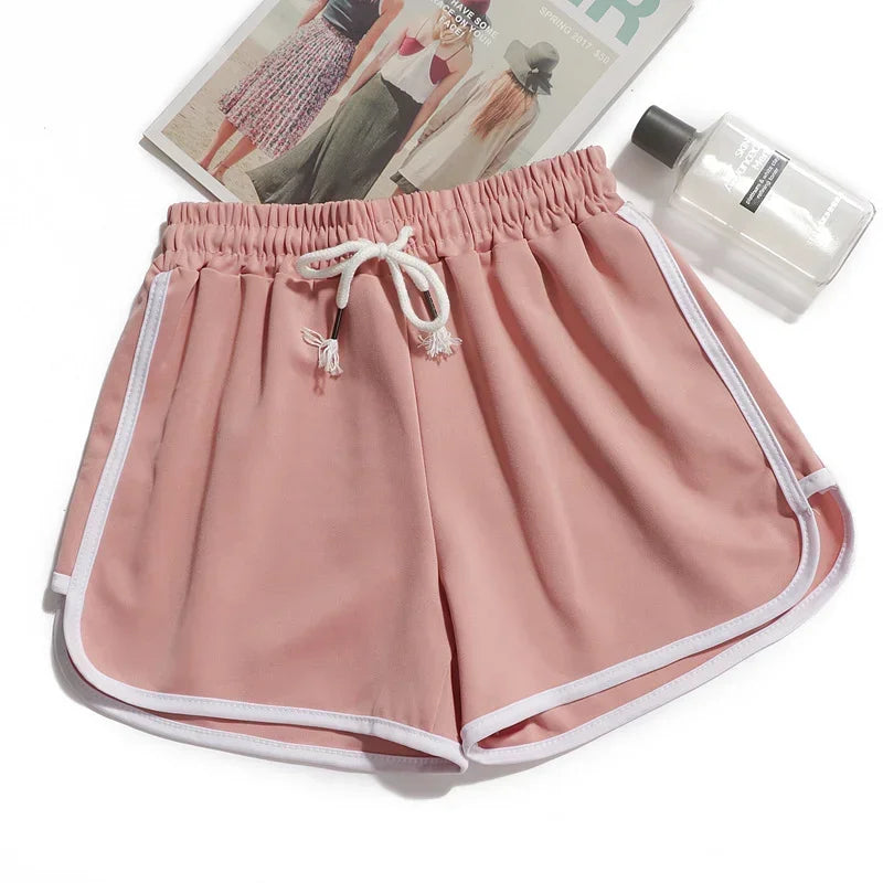 Damen gestreifte lässige Shorts koreanischer Harajuku-Stil locker kombinierbare Sport-Shorts Sommer Mode schlichte Yoga dünne Mini-Shorts weiblich