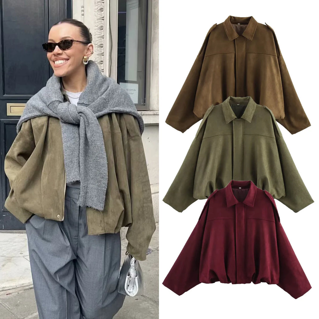 Women's Army Elegant Bomber Jackets Coats