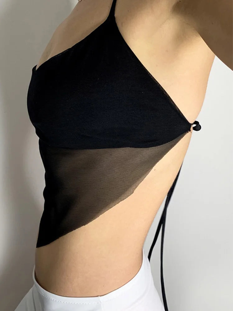 Halter Tops Women V-neck Backless