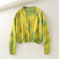 Chic Tie-Dye Crop Cardigan Tee